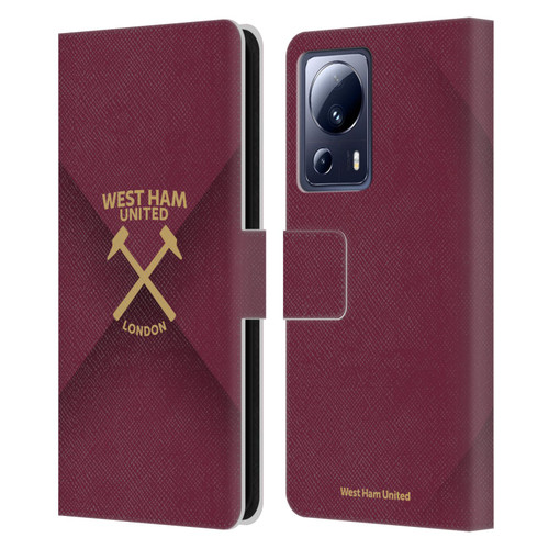 West Ham United FC Hammer Marque Kit Gradient Leather Book Wallet Case Cover For Xiaomi 13 Lite 5G