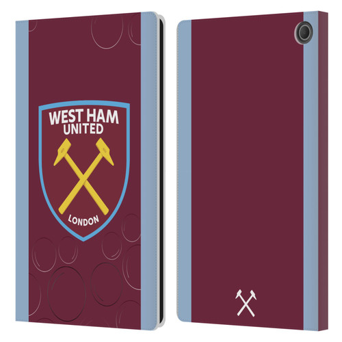 West Ham United FC 2023/24 Crest Kit Home Leather Book Wallet Case Cover For Amazon Fire Max 11 2023