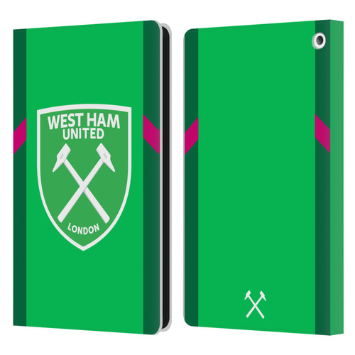 West Ham United FC 2023/24 Crest Kit Home Goalkeeper Leather Book Wallet Case Cover For Amazon Fire HD 8/Fire HD 8 Plus 2020