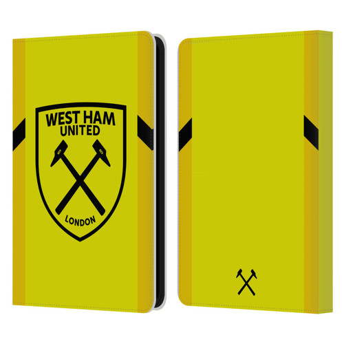 West Ham United FC 2023/24 Crest Kit Away Goalkeeper Leather Book Wallet Case Cover For Amazon Kindle 11th Gen 6in 2022