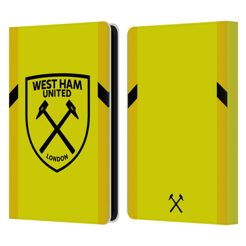 West Ham United FC 2023/24 Crest Kit Away Goalkeeper Leather Book Wallet Case Cover For Amazon Kindle Paperwhite 5 (2021)