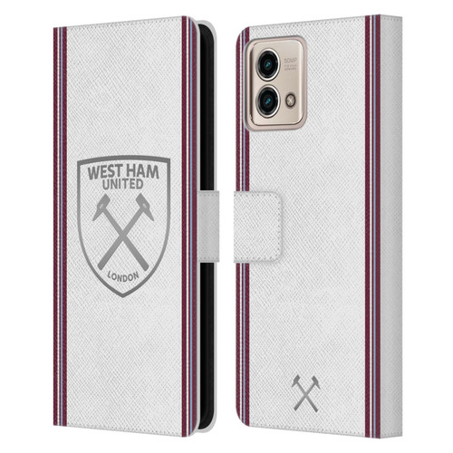 West Ham United FC 2023/24 Crest Kit Away Leather Book Wallet Case Cover For Motorola Moto G Stylus 5G 2023