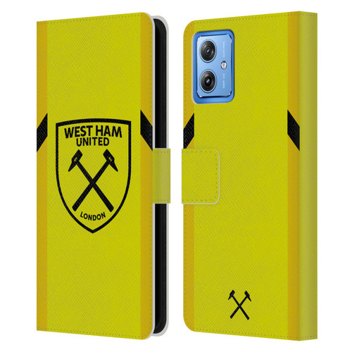 West Ham United FC 2023/24 Crest Kit Away Goalkeeper Leather Book Wallet Case Cover For Motorola Moto G54 5G