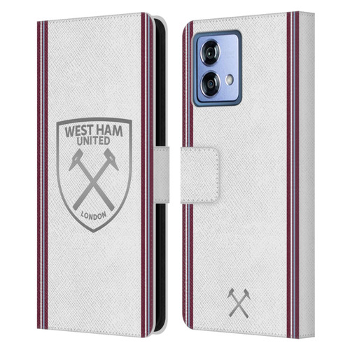 West Ham United FC 2023/24 Crest Kit Away Leather Book Wallet Case Cover For Motorola Moto G84 5G