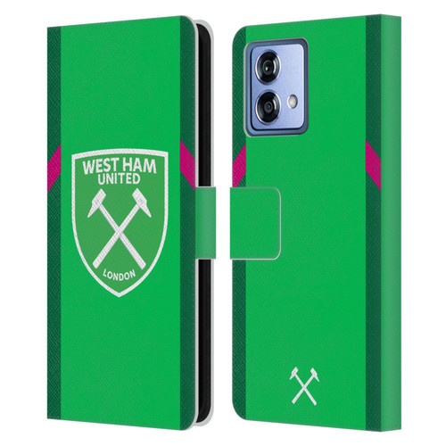 West Ham United FC 2023/24 Crest Kit Home Goalkeeper Leather Book Wallet Case Cover For Motorola Moto G84 5G