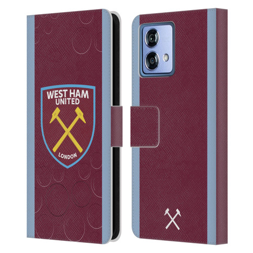 West Ham United FC 2023/24 Crest Kit Home Leather Book Wallet Case Cover For Motorola Moto G84 5G