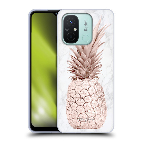 Nature Magick Rose Gold Pineapple On Marble Rose Gold Soft Gel Case for Xiaomi Redmi 12C