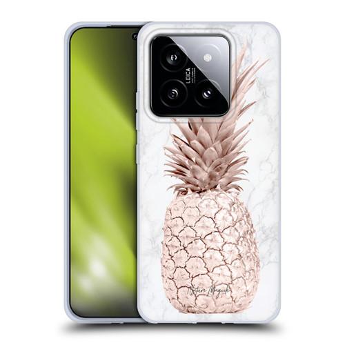 Nature Magick Rose Gold Pineapple On Marble Rose Gold Soft Gel Case for Xiaomi 14