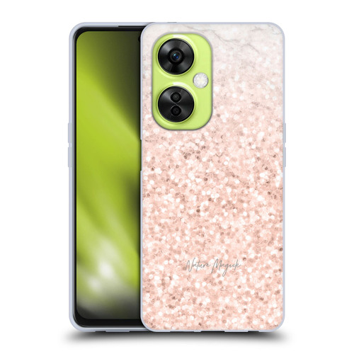 Nature Magick Rose Gold Marble Glitter Rose Gold Sparkle 2 Soft Gel Case for OnePlus Nord CE 3 Lite 5G