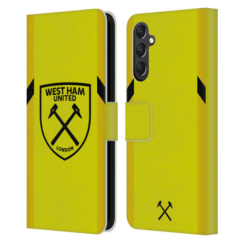 West Ham United FC 2023/24 Crest Kit Away Goalkeeper Leather Book Wallet Case Cover For Samsung Galaxy A24 4G / M34 5G
