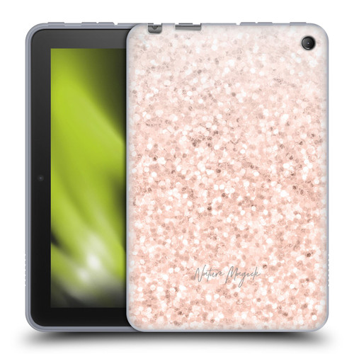 Nature Magick Rose Gold Marble Glitter Rose Gold Sparkle 2 Soft Gel Case for Amazon Fire 7 2022