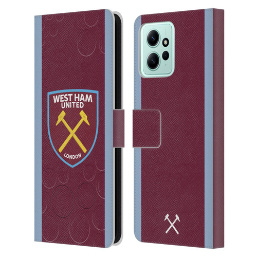 West Ham United FC 2023/24 Crest Kit Home Leather Book Wallet Case Cover For Xiaomi Redmi 12