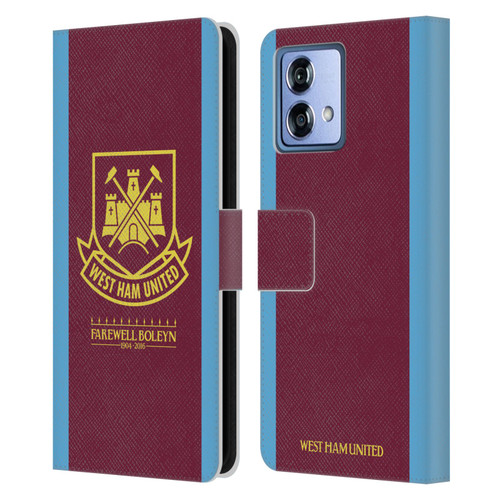 West Ham United FC Retro Crest 2015/16 Final Home Leather Book Wallet Case Cover For Motorola Moto G84 5G
