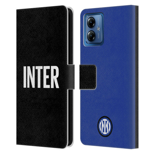 Fc Internazionale Milano Badge Inter Milano Logo Leather Book Wallet Case Cover For Motorola Moto G14