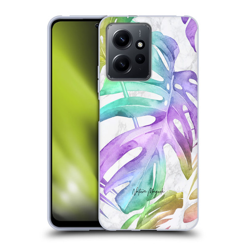 Nature Magick Tropical Palm Leaves On Marble Rainbow Leaf Soft Gel Case for Xiaomi Redmi Note 12 4G