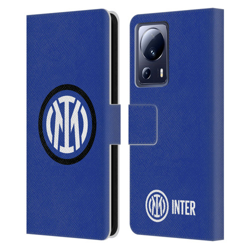 Fc Internazionale Milano Badge Logo Leather Book Wallet Case Cover For Xiaomi 13 Lite 5G