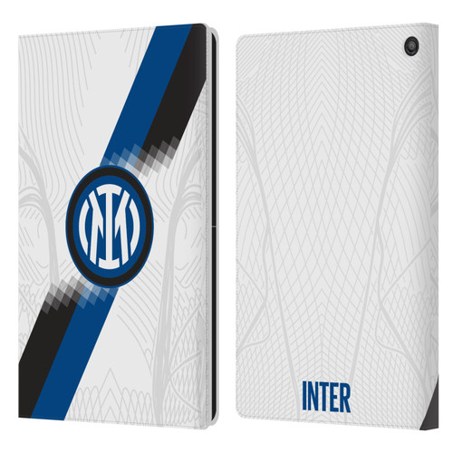 Fc Internazionale Milano 2023/24 Crest Kit Away Leather Book Wallet Case Cover For Amazon Fire HD 10 (2021)