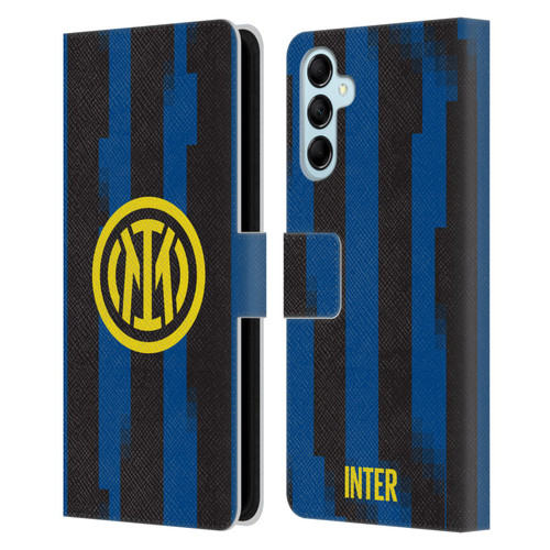 Fc Internazionale Milano 2023/24 Crest Kit Home Leather Book Wallet Case Cover For Samsung Galaxy M14 5G