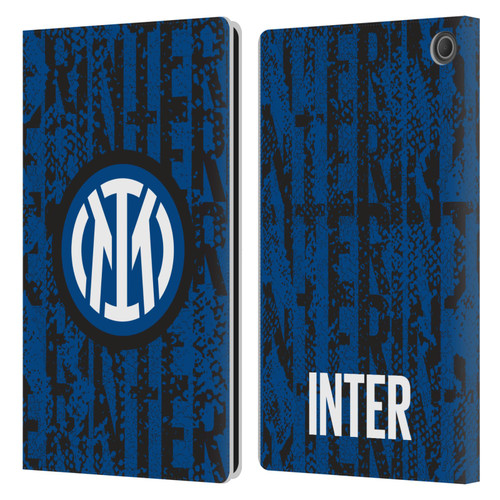Fc Internazionale Milano Patterns Snake Wordmark Leather Book Wallet Case Cover For Amazon Fire Max 11 2023