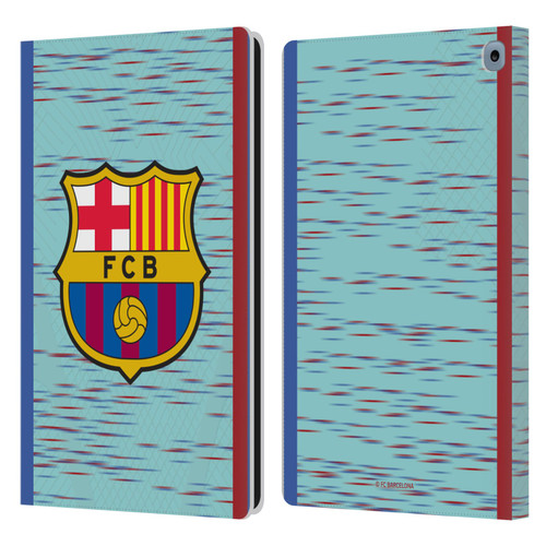 FC Barcelona 2023/24 Crest Kit Third Leather Book Wallet Case Cover For Amazon Fire HD 10 / Plus 2021