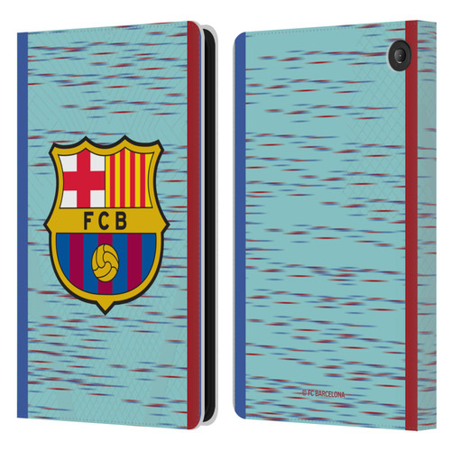 FC Barcelona 2023/24 Crest Kit Third Leather Book Wallet Case Cover For Amazon Fire 7 2022