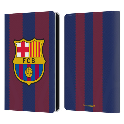 FC Barcelona 2023/24 Crest Kit Home Leather Book Wallet Case Cover For Amazon Kindle 11th Gen 6in 2022