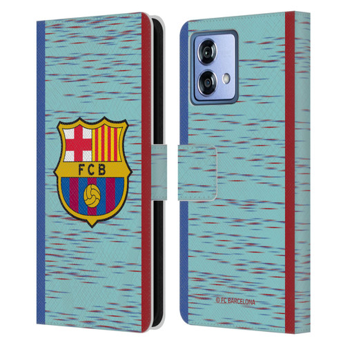 FC Barcelona 2023/24 Crest Kit Third Leather Book Wallet Case Cover For Motorola Moto G84 5G