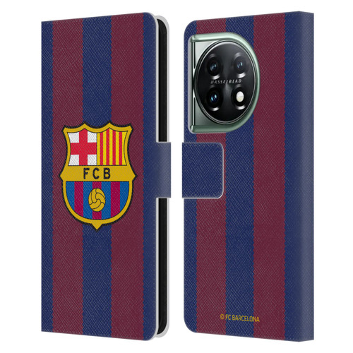 FC Barcelona 2023/24 Crest Kit Home Leather Book Wallet Case Cover For OnePlus 11 5G
