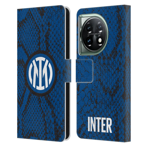 Fc Internazionale Milano Patterns Snake Leather Book Wallet Case Cover For OnePlus 11 5G