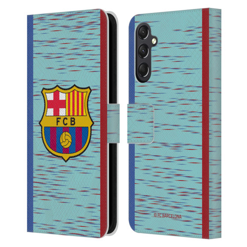 FC Barcelona 2023/24 Crest Kit Third Leather Book Wallet Case Cover For Samsung Galaxy A24 4G / M34 5G