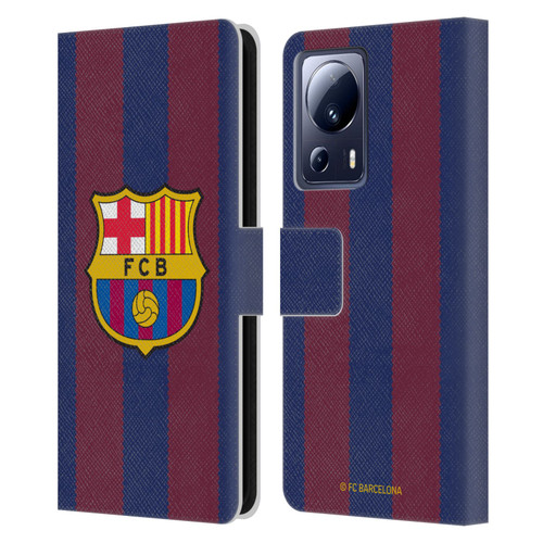 FC Barcelona 2023/24 Crest Kit Home Leather Book Wallet Case Cover For Xiaomi 13 Lite 5G