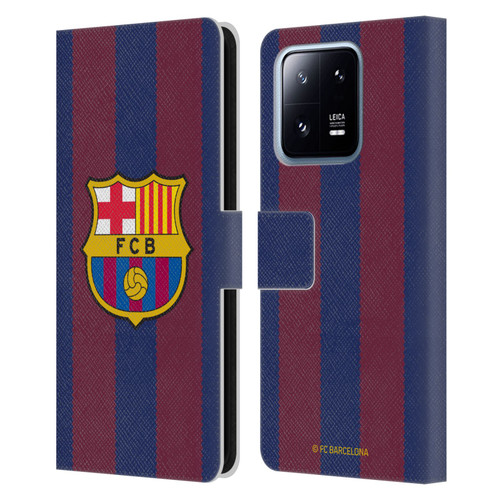 FC Barcelona 2023/24 Crest Kit Home Leather Book Wallet Case Cover For Xiaomi 13 Pro 5G