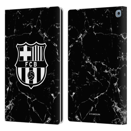 FC Barcelona Crest Patterns Black Marble Leather Book Wallet Case Cover For Amazon Fire HD 10 / Plus 2021