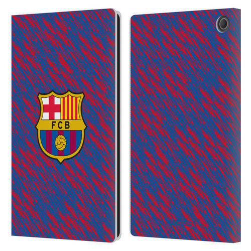 FC Barcelona Crest Patterns Glitch Leather Book Wallet Case Cover For Amazon Fire Max 11 2023