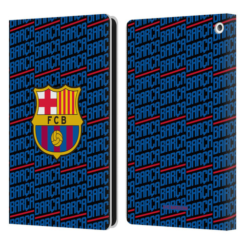 FC Barcelona Crest Patterns Barca Leather Book Wallet Case Cover For Amazon Fire HD 8/Fire HD 8 Plus 2020