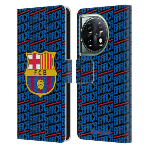 FC Barcelona Crest Patterns Barca Leather Book Wallet Case Cover For OnePlus 11 5G