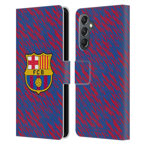 FC Barcelona Crest Patterns Glitch Leather Book Wallet Case Cover For Samsung Galaxy A25 5G