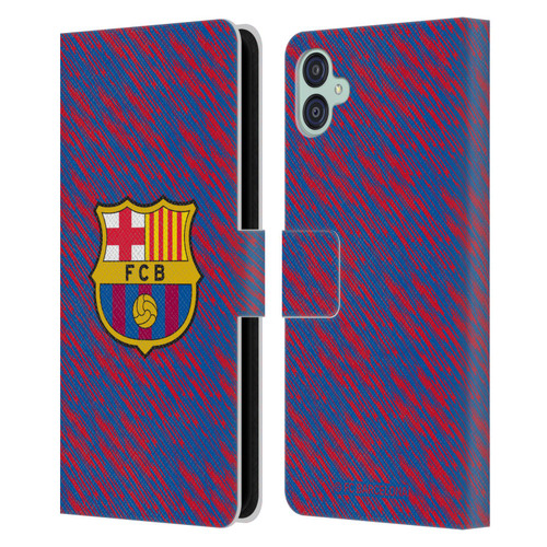 FC Barcelona Crest Patterns Glitch Leather Book Wallet Case Cover For Samsung Galaxy M04 5G / A04e