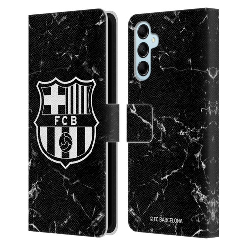 FC Barcelona Crest Patterns Black Marble Leather Book Wallet Case Cover For Samsung Galaxy M14 5G
