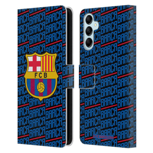 FC Barcelona Crest Patterns Barca Leather Book Wallet Case Cover For Samsung Galaxy M14 5G