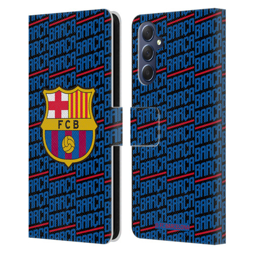 FC Barcelona Crest Patterns Barca Leather Book Wallet Case Cover For Samsung Galaxy M54 5G