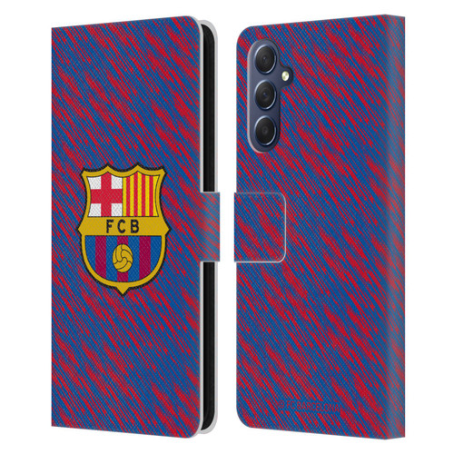 FC Barcelona Crest Patterns Glitch Leather Book Wallet Case Cover For Samsung Galaxy M54 5G