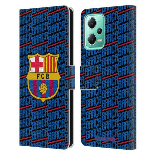 FC Barcelona Crest Patterns Barca Leather Book Wallet Case Cover For Xiaomi Redmi Note 12 5G