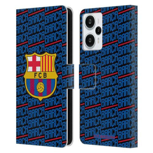 FC Barcelona Crest Patterns Barca Leather Book Wallet Case Cover For Xiaomi Redmi Note 12T