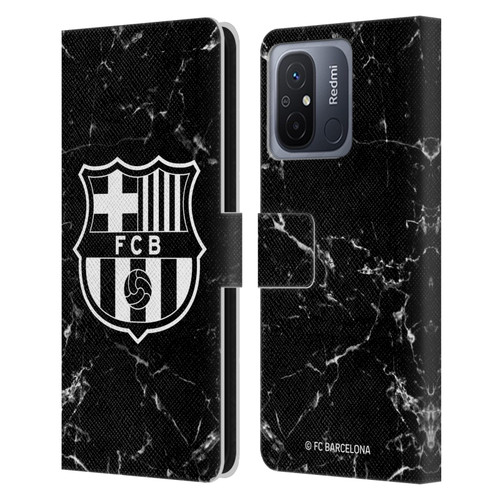 FC Barcelona Crest Patterns Black Marble Leather Book Wallet Case Cover For Xiaomi Redmi 12C