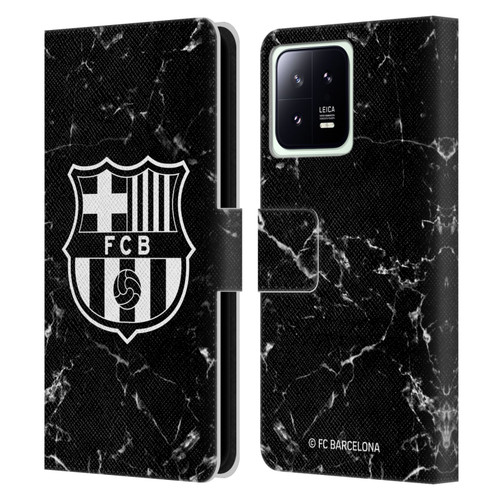 FC Barcelona Crest Patterns Black Marble Leather Book Wallet Case Cover For Xiaomi 13 5G