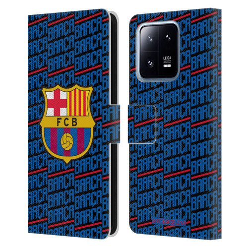 FC Barcelona Crest Patterns Barca Leather Book Wallet Case Cover For Xiaomi 13 Pro 5G