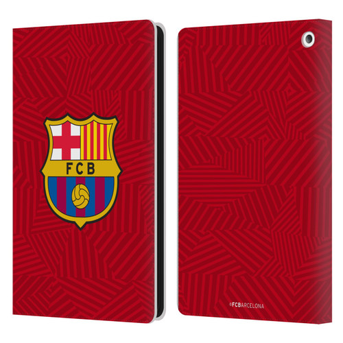 FC Barcelona Crest Red Leather Book Wallet Case Cover For Amazon Fire HD 8/Fire HD 8 Plus 2020