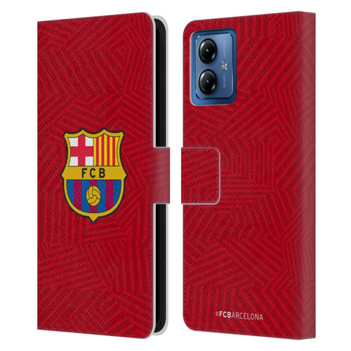 FC Barcelona Crest Red Leather Book Wallet Case Cover For Motorola Moto G14