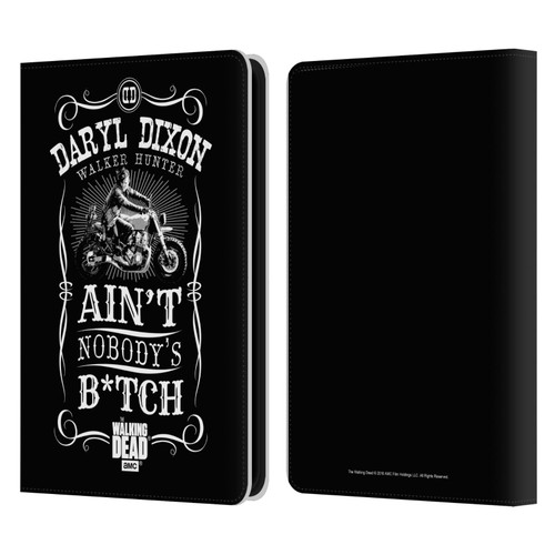 AMC The Walking Dead Daryl Dixon Biker Art Motorcycle Black White Leather Book Wallet Case Cover For Amazon Kindle 11th Gen 6in 2022